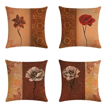 Vanjska trgovina je vruće novi retro cvjetni serija lanena jastučnica dnevni boravak jastučnicu posteljinu krevet jastuk sjedalica jastučnicu