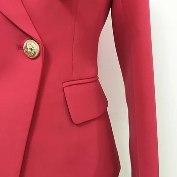 Visoka kvaliteta nove 2020 dizajner blazer žena двубортный metalni Lav gumb Slim Fitting sportska jakna jakna crvena lubenica