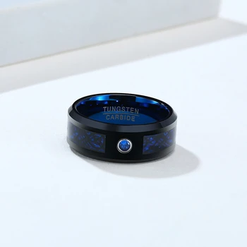 Vnox 8 mm crna Volfram muški vjenčani prsten visoku kvalitetu metala anti ogrebotine Gospodo poslovne prsten