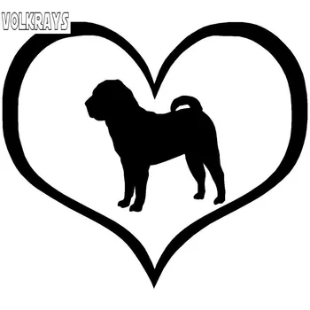 Volkrays kreativni vozila naljepnica kineski shar pei je pas pribor Reflektirajućim vodootporna krema za sunčanje Vinil naljepnica crna/srebrna,8cm*9см