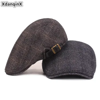 XdanqinX gospodo toplo beretke 2019 nove zimske muške pamučne baršun debeli jezične kape marke kapa podesive veličine glave Папина zimska kapa