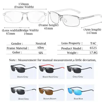 YUNSIYIXING muškarci aluminijske sunčane naočale polarizirane klasični brand sunčane naočale stare vožnje pravokutnik naočale za muškarce/žene 6525