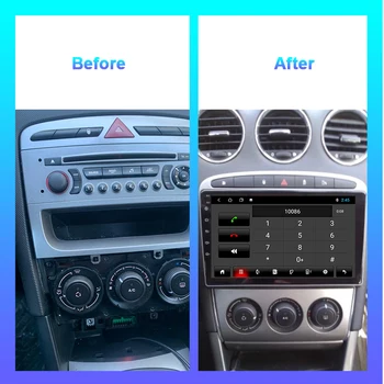 Za Peugeot 308 408 auto radio 2010-2016 Android 9 inča multimedijski uređaj stereo GPS Navigacija Carplay 2din 1 2 Din nema DVD CD