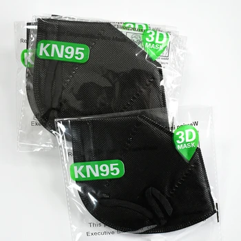 Za višekratnu upotrebu crna individualni KN95 FFP2 maska za lice od 5 filtarskih slojeva 3D zaštitne maske paket KN95 FFP2 муфельная maska za lice Mascherine