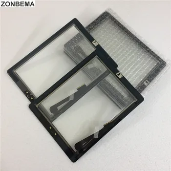 ZONBEMA 50шт kvalitetan zaslon osjetljiv na dodir digitalizator sklop s home tipkom +ljepljive naljepnica za iPad 2 3 4