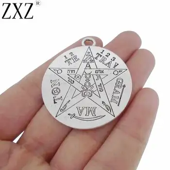 ZXZ 5pcs veliki Тетраграмматон pentagram Пентакль ovjes ovjes na obostrani Викканские poganski 40x40 mm